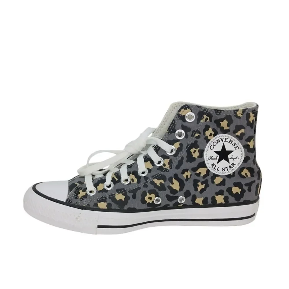 Converse Chuck Taylor AS Womens NEW w/Tags Gray/Black Leopard Sneakers-sz. 8 1/2 - Picture 2 of 7